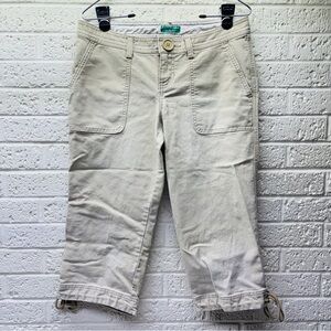VTG‼ Y2K ABERCROMBIE & FITCH Sz 4 Khaki Low Rise Capri Utility Pants 2000s • G‼